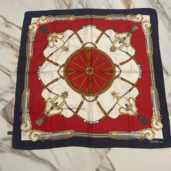 Authentic Celine silk scarf - Picture 1 of 7
